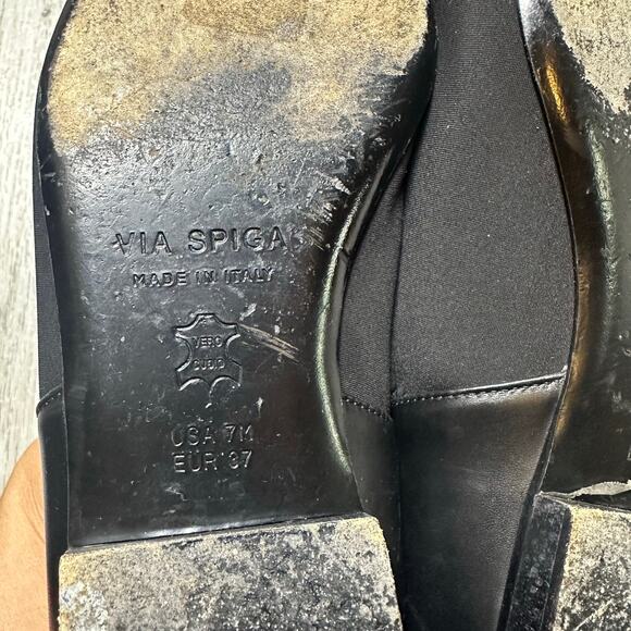 Via Spiga Black Leather Flats - Picture 7 of 8